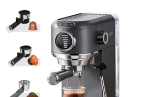 Cafelffe MK-601F 4-in-1 Capsule Coffee Machine with Milk Frother & Pitcher, HotCold Brew Espresso Coffee Maker
