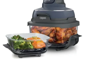 Ninja Crispi 4-in-1 Portable Glass Air Fryer Cooking System, 1700W, 1.4L & 3.8L Glass Containers with Storage Lids, Cyberspace Gray, FN101MEGY, 2 Years Warranty, Middle East Version